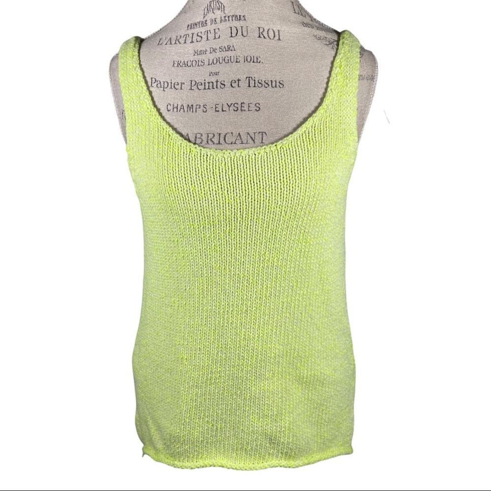 Michael Stars Lime Green Knit Sleeveless Scoop Neck Blouse Size XS/S